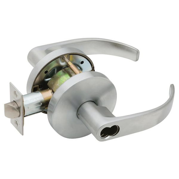 Grade 2 Storeroom Cylindrical Lock, SFIC Prep Less Core, Quantum Lever, Small Rose, Satin Chrome